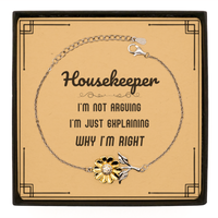 Load image into Gallery viewer, Housekeeper Sunflower Bracelet - I&#39;m Not Arguing, I&#39;m Just Explaining | Funny Housekeeper Gift
