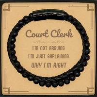 Load image into Gallery viewer, Court Clerk Leather Bracelet - I&#39;m Not Arguing, I&#39;m Just Explaining | Graduation Gift
