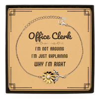 Load image into Gallery viewer, Office Clerk Sunflower Bracelet - I&#39;m Not Arguing Quote | Graduation Gift
