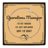 Load image into Gallery viewer, Operations Manager Sunflower Bracelet - I&#39;m Not Arguing Quote | Perfect Gift
