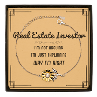 Load image into Gallery viewer, Real Estate Investor Sunflower Bracelet - I&#39;m Just Explaining Why I&#39;m RIGHT | Graduation Gift
