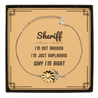 Load image into Gallery viewer, Sheriff Sunflower Bracelet - I&#39;m Just Explaining Why I&#39;m RIGHT | Graduation, Birthday, Christmas Gift
