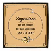 Load image into Gallery viewer, Supervisor Sunflower Bracelet - I&#39;m Not Arguing Quote | Graduation Gift
