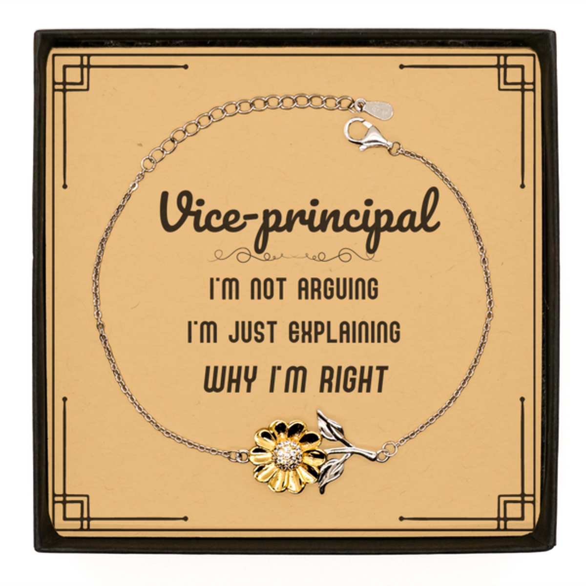 Vice-principal Sunflower Bracelet - I'm Not Arguing Design | Graduation Gift