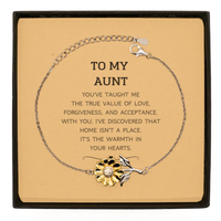 Load image into Gallery viewer, Aunt Sunflower Bracelet - You&#39;ve Taught Me the True Value of Love | Birthday Gift
