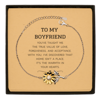 Load image into Gallery viewer, Boyfriend Sunflower Bracelet - You&#39;ve Taught Me the True Value of Love | Valentine&#39;s Day Gift
