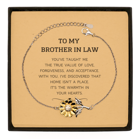 Brother In Law Sunflower Bracelet - You've Taught Me Love | Meaningful Gift