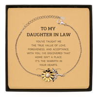 Load image into Gallery viewer, Daughter In Law Sunflower Bracelet - You&#39;ve Taught Me the True Value of Love | Meaningful Gift
