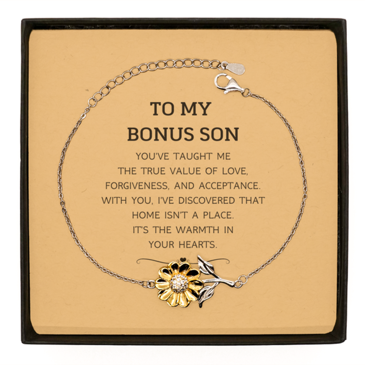 Bonus Son Sunflower Bracelet - You've Taught Me True Love | Meaningful Gift