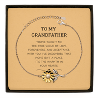 Load image into Gallery viewer, Grandfather Sunflower Bracelet - You&#39;ve Taught Me Love | Birthday Gift
