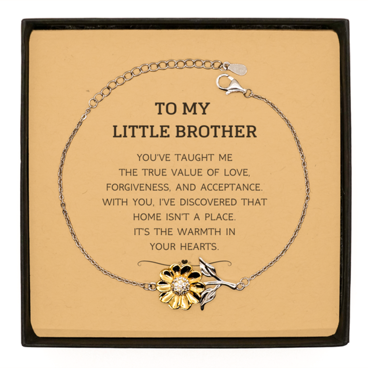 Little Brother Sunflower Bracelet - You've Taught Me the True Value of Love | Birthday Gift
