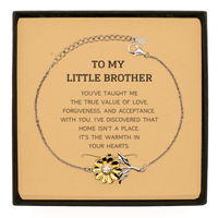 Load image into Gallery viewer, Little Brother Sunflower Bracelet - You&#39;ve Taught Me the True Value of Love | Birthday Gift
