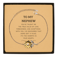 Load image into Gallery viewer, Nephew Sunflower Bracelet - You&#39;ve Taught Me the True Value of Love | Birthday Gift
