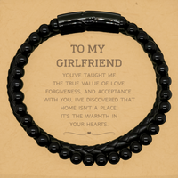 Load image into Gallery viewer, Girlfriend Stone Leather Bracelet - You’ve Taught Me the True Value of Love | Birthday Gift
