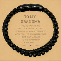 Load image into Gallery viewer, Grandma Stone Leather Bracelet - You&#39;ve Taught Me the True Value of Love | Birthday Gift
