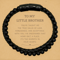 Load image into Gallery viewer, Little Brother Leather Bracelet - You&#39;ve Taught Me Love | Birthday Gift
