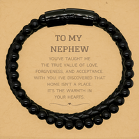 Load image into Gallery viewer, Nephew Stone Leather Bracelet - You&#39;ve Taught Me The True Value Of Love | Birthday Gift
