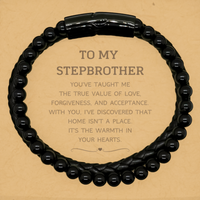 Load image into Gallery viewer, Stepbrother Stone Leather Bracelet - Inspirational Faith Design | Thoughtful Gift
