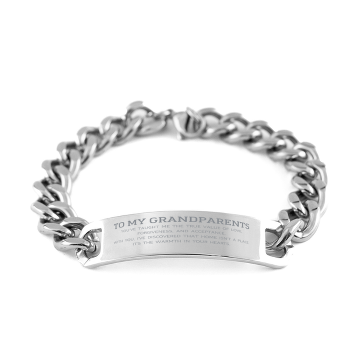 Grandparents Stainless Steel Bracelet - You've Taught Me the True Value of Love | Birthday Gift