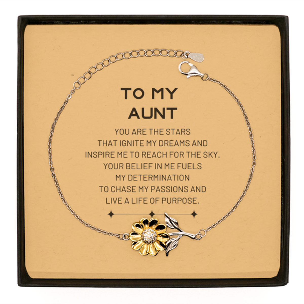 Aunt Sunflower Bracelet - You are the stars that ignite my dreams | Meaningful Gift