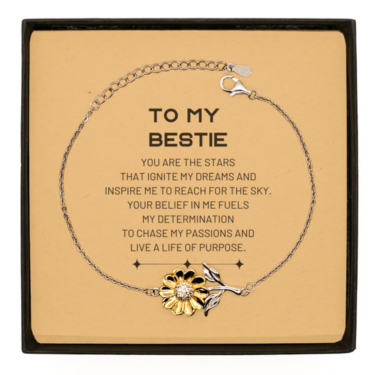 Bestie Sunflower Bracelet - You are the stars that ignite my dreams | Birthday Gift