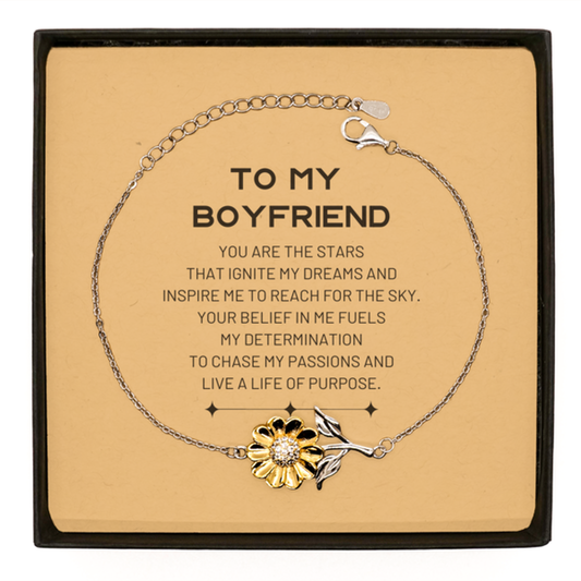 Boyfriend Sunflower Bracelet - You are the stars that ignite my dreams | Birthday Gift