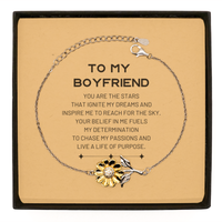 Load image into Gallery viewer, Boyfriend Sunflower Bracelet - You are the stars that ignite my dreams | Birthday Gift
