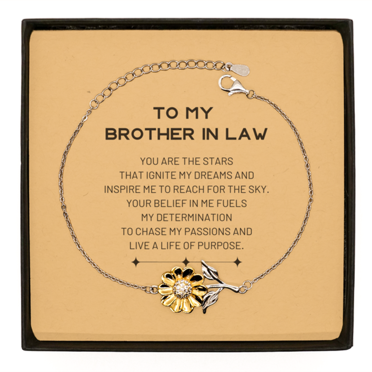 Brother In Law Sunflower Bracelet - You are the stars that ignite my dreams | Birthday Gift