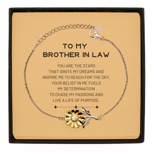 Brother In Law Sunflower Bracelet - You are the stars that ignite my dreams | Birthday Gift