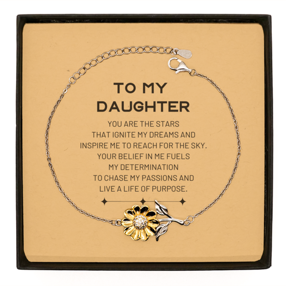 Daughter Sunflower Bracelet - You Are the Stars | Birthday Gift