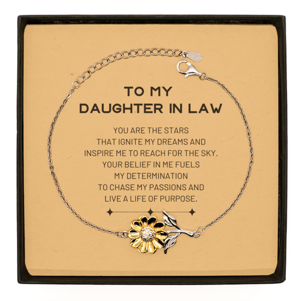 Daughter In Law Sunflower Bracelet - You are the stars that ignite my dreams | Birthday Gift