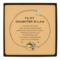 Load image into Gallery viewer, Daughter In Law Sunflower Bracelet - You are the stars that ignite my dreams | Birthday Gift
