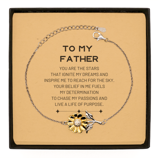 Dad Sunflower Bracelet - You are the stars that ignite my dreams | Father's Day Gift
