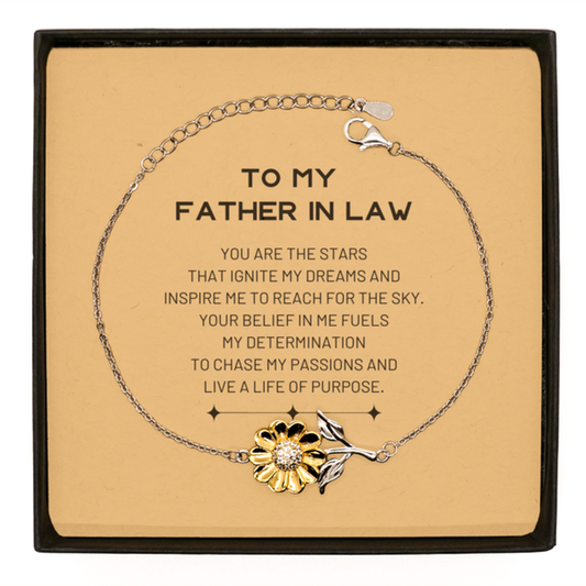 Father In Law Sunflower Bracelet - You are the stars that ignite my dreams | Birthday Gift