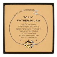 Load image into Gallery viewer, Father In Law Sunflower Bracelet - You are the stars that ignite my dreams | Birthday Gift
