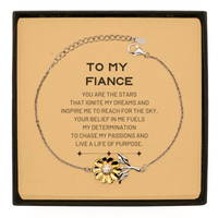 Load image into Gallery viewer, Fiance Sunflower Bracelet - You are the stars that ignite my dreams | Unique Birthday Gift
