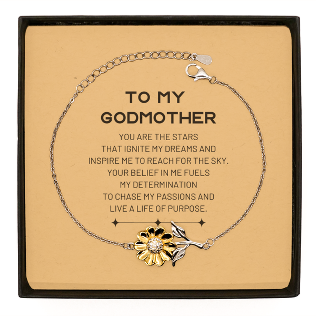 Godmother Sunflower Bracelet - You are the Stars Design | Birthday Gift