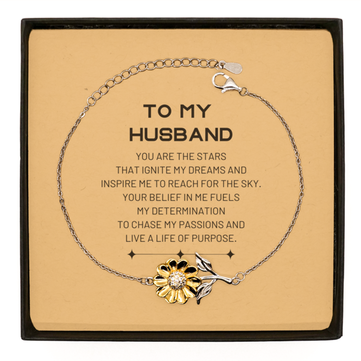 Husband Sunflower Bracelet - You are the stars that ignite my dreams | Birthday Gift