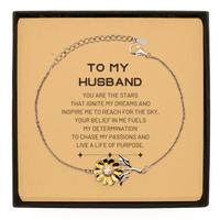 Load image into Gallery viewer, Husband Sunflower Bracelet - You are the stars that ignite my dreams | Birthday Gift
