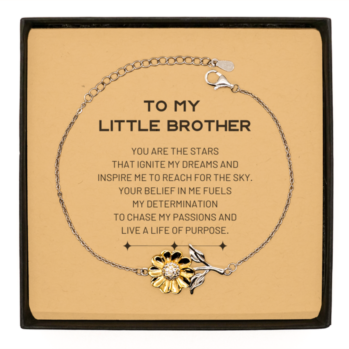 Little Brother Sunflower Bracelet - You are the stars that ignite my dreams | Birthday Gift