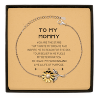 Load image into Gallery viewer, Mommy Sunflower Bracelet - You are the stars that ignite my dreams | Birthday Gift
