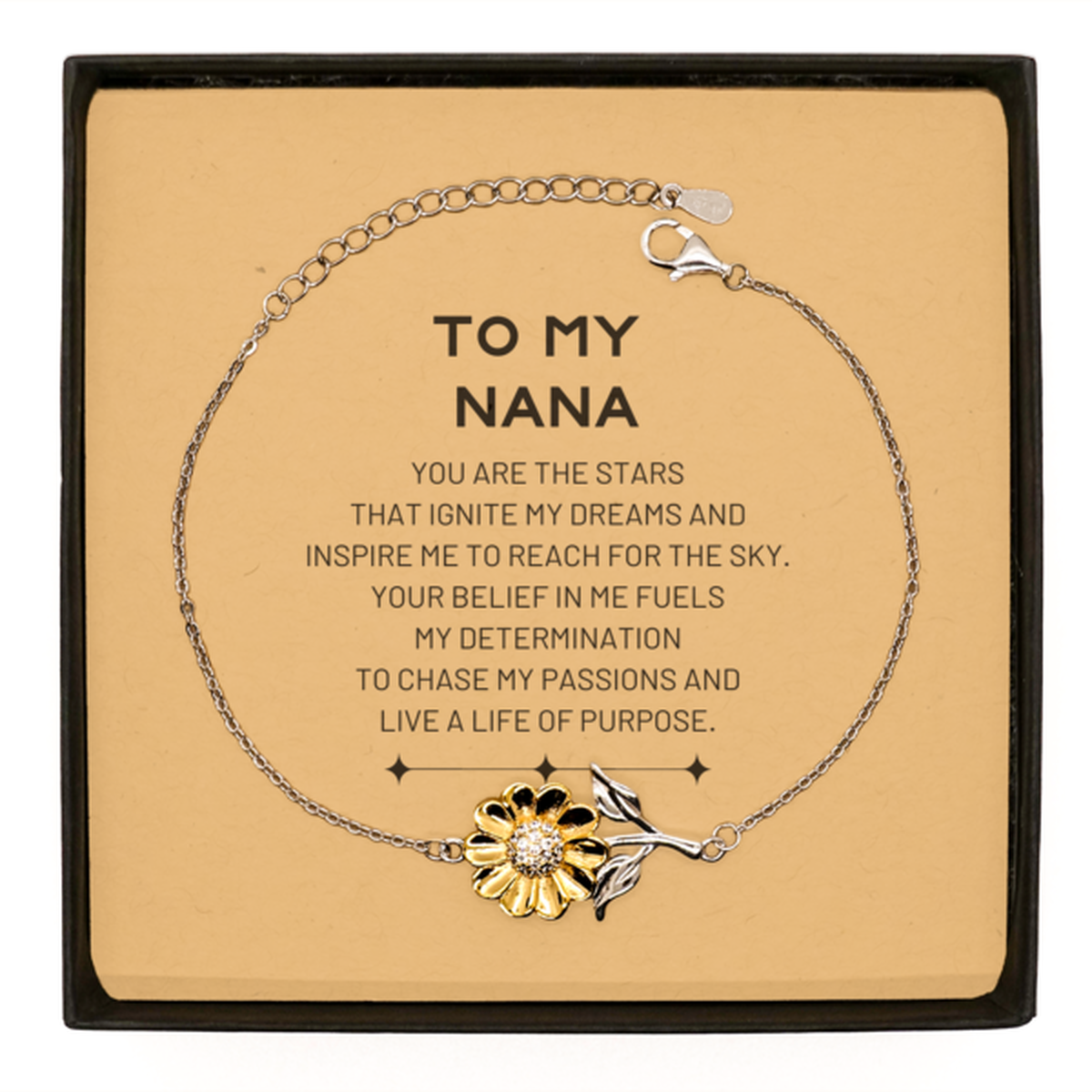 Nana Sunflower Bracelet - You are the stars that ignite my dreams | Birthday Gift
