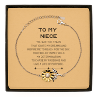 Load image into Gallery viewer, Niece Sunflower Bracelet - You are the stars that ignite my dreams | Birthday Gift
