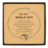 Load image into Gallery viewer, Single Mom Sunflower Bracelet - You are the stars that ignite my dreams | Birthday Gift
