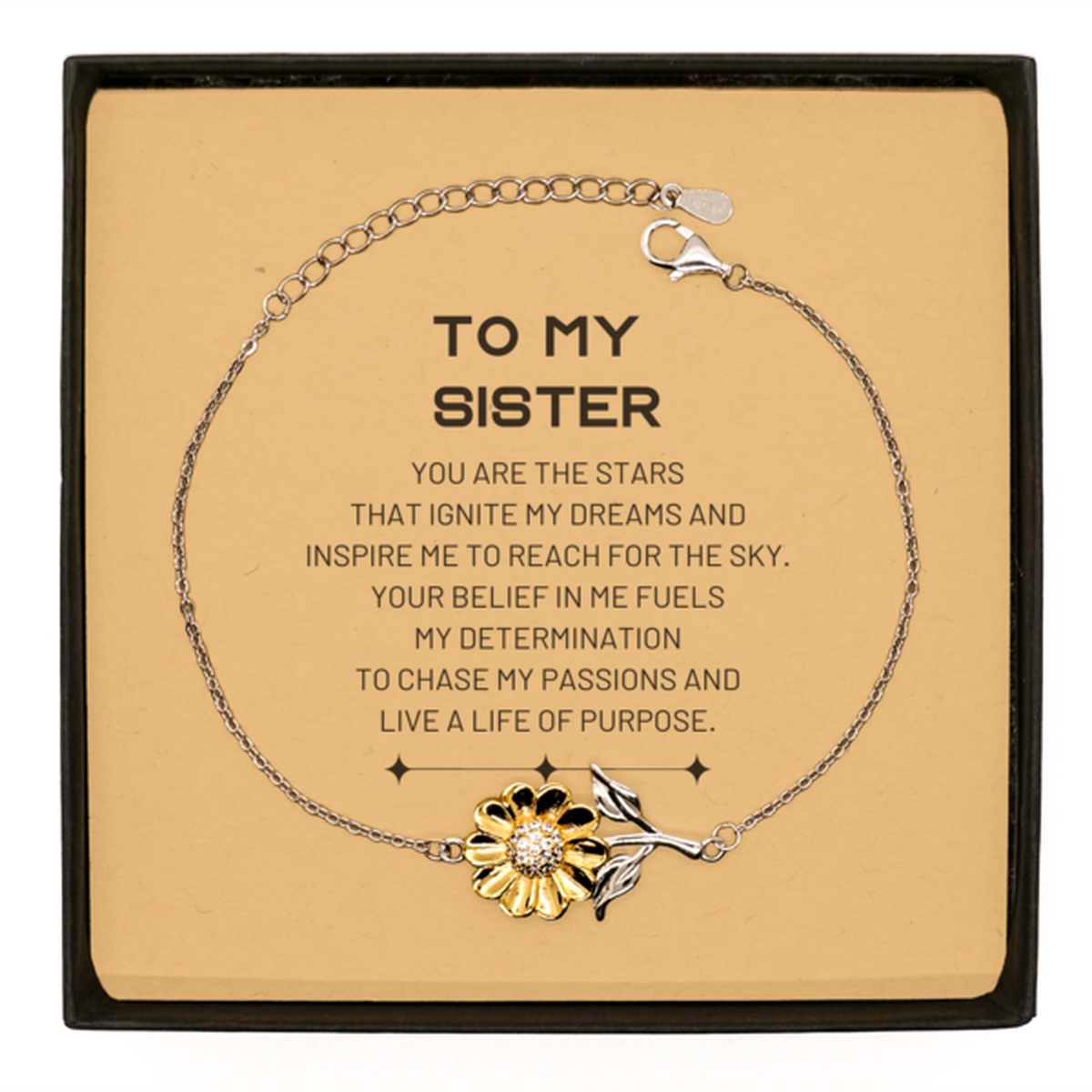 Sister Sunflower Bracelet - You are the stars that ignite my dreams | Birthday Gift