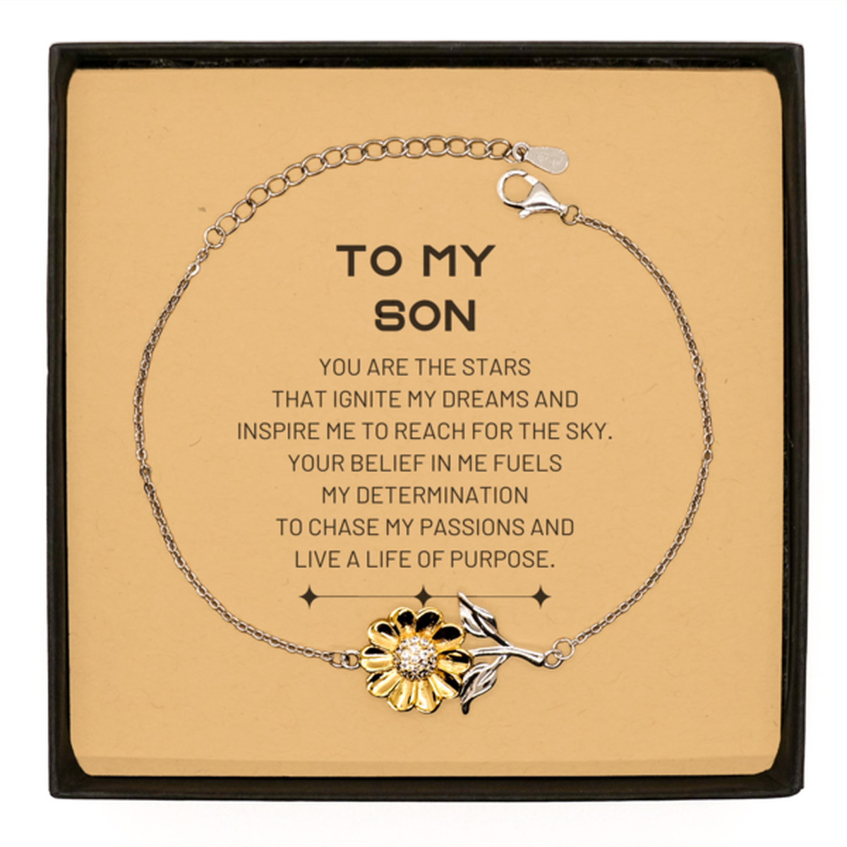 Son Sunflower Bracelet - You are the stars that ignite my dreams | Birthday Gift