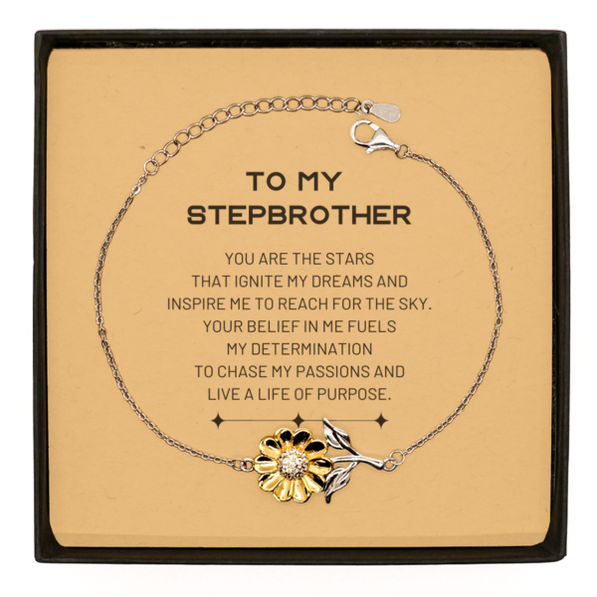 Stepbrother Sunflower Bracelet - You are the stars that ignite my dreams | Birthday Gift