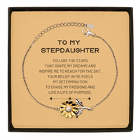Load image into Gallery viewer, Stepdaughter Sunflower Bracelet - You are the stars that ignite my dreams | Birthday Gift
