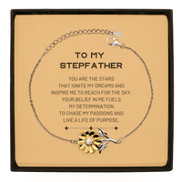 Load image into Gallery viewer, Stepfather Sunflower Bracelet - You are the stars that ignite my dreams | Birthday Gift
