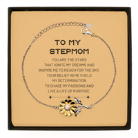 Load image into Gallery viewer, Stepmom Sunflower Bracelet - You are the stars that ignite my dreams | Birthday Gift
